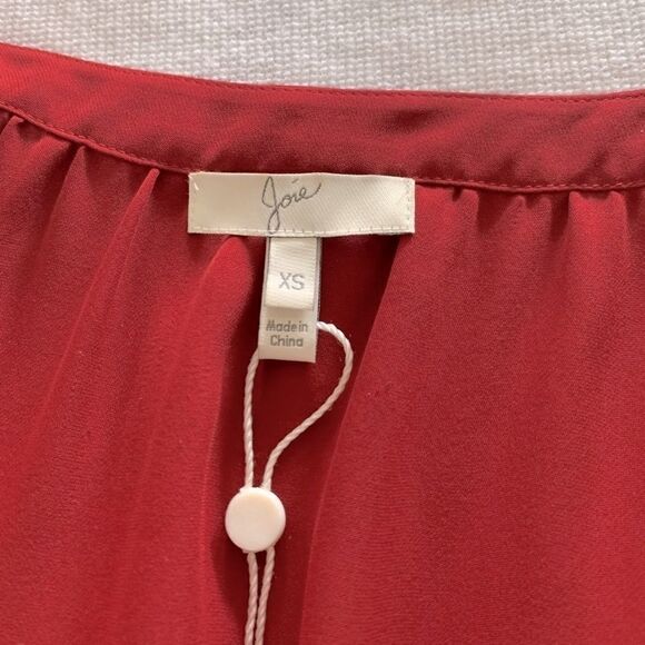 Josie Red Silk long sleeve Blouse XS - Picture 3 of 3